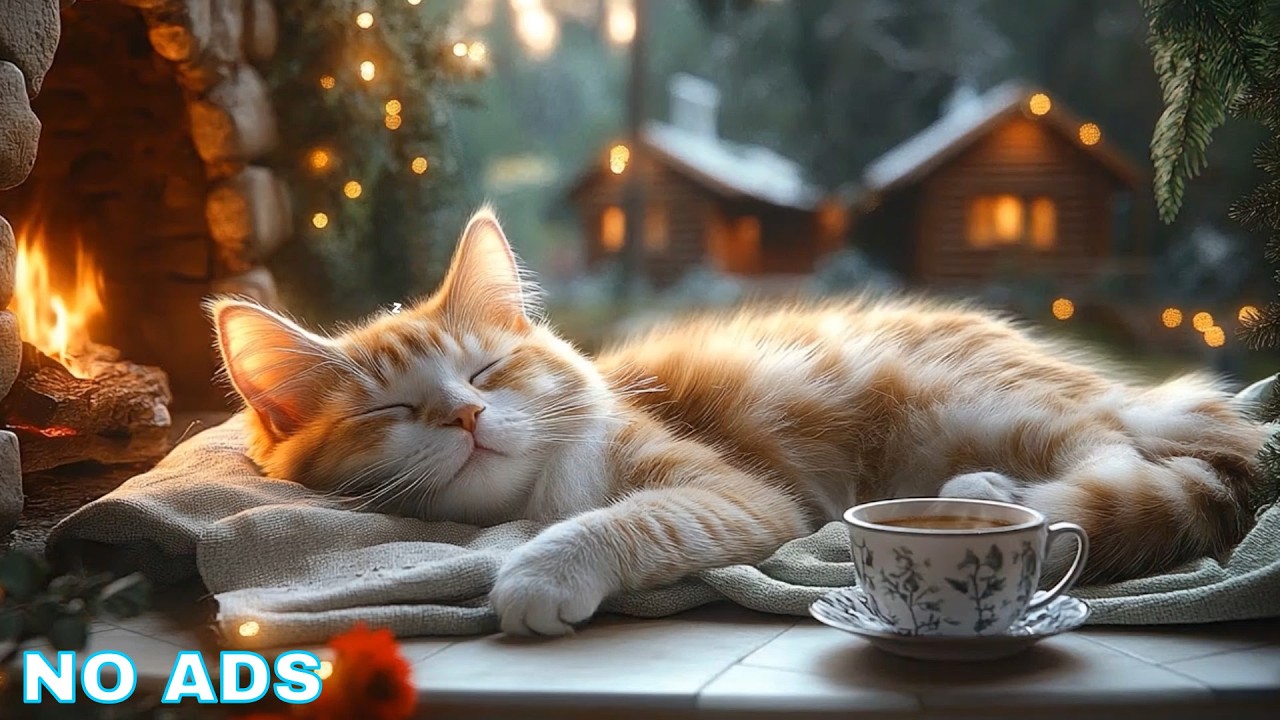 Cat Calming Music ✨ Cat Relaxing Music & Fireplace Inspired Sounds Helping Cat Sleep
