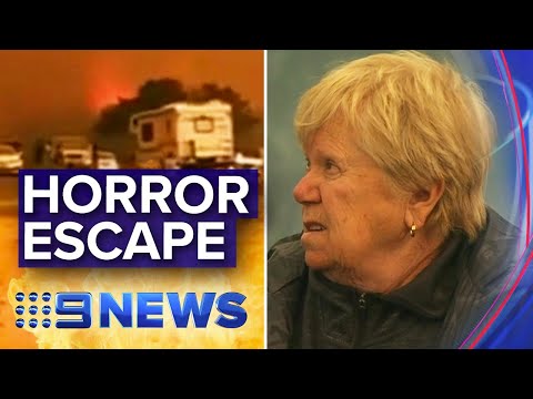 Australia fires: Family forced into lake to escape flames | Nine News Australia