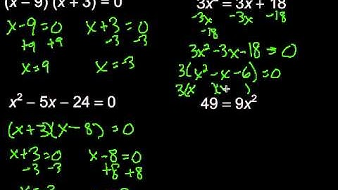 Solving Quadratic Equations by Factoring