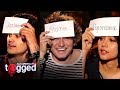 JC Caylen and the cast of T@gged play Heads Up!