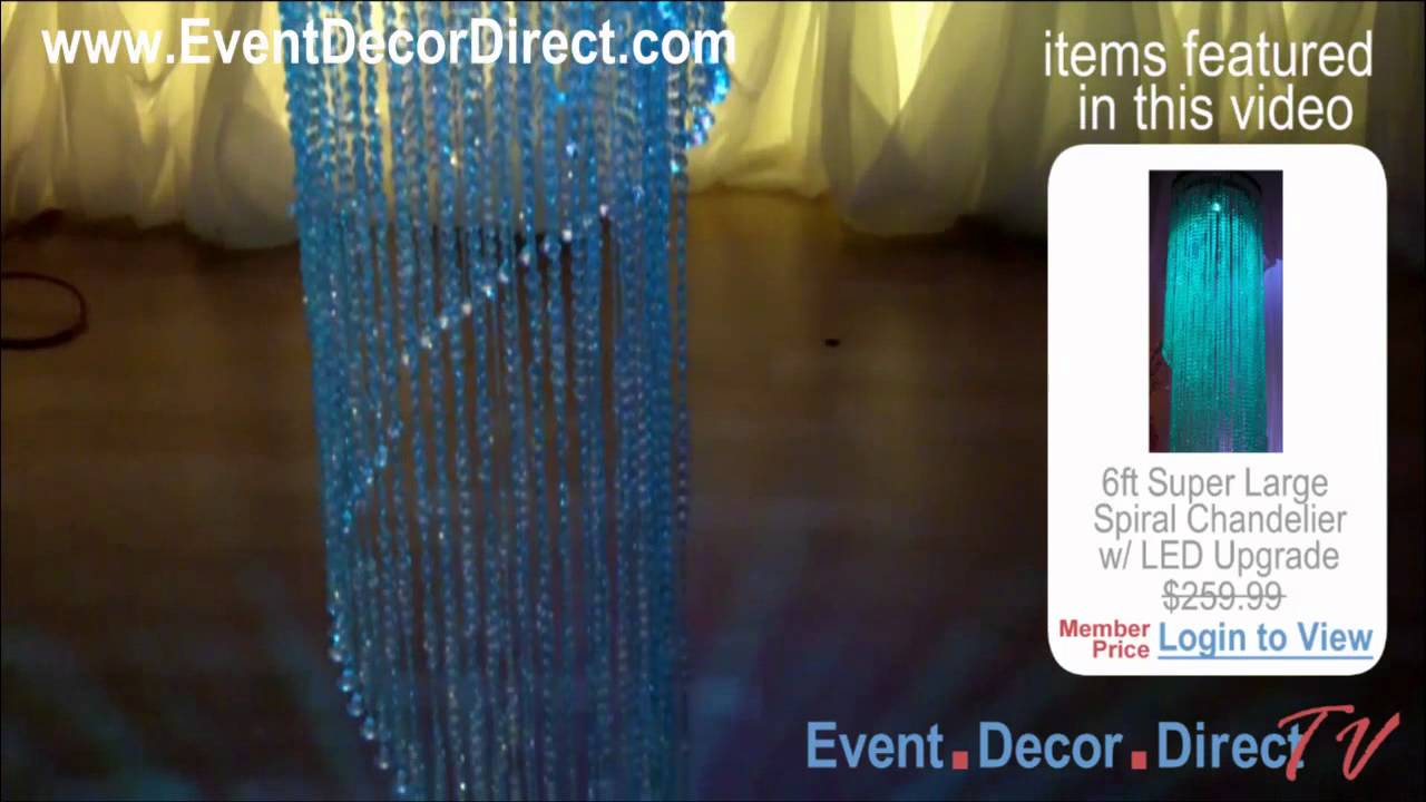 Event Decor Direct TV - Super Large 6ft Spiral Crystal Chandlier w/ LED Upgrade