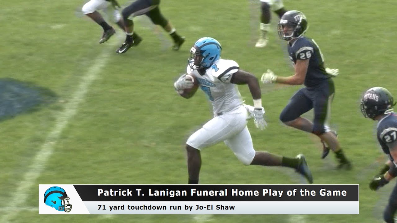 football score Patrick T. Lanigan Funeral Home Play of the Game vs Shaler