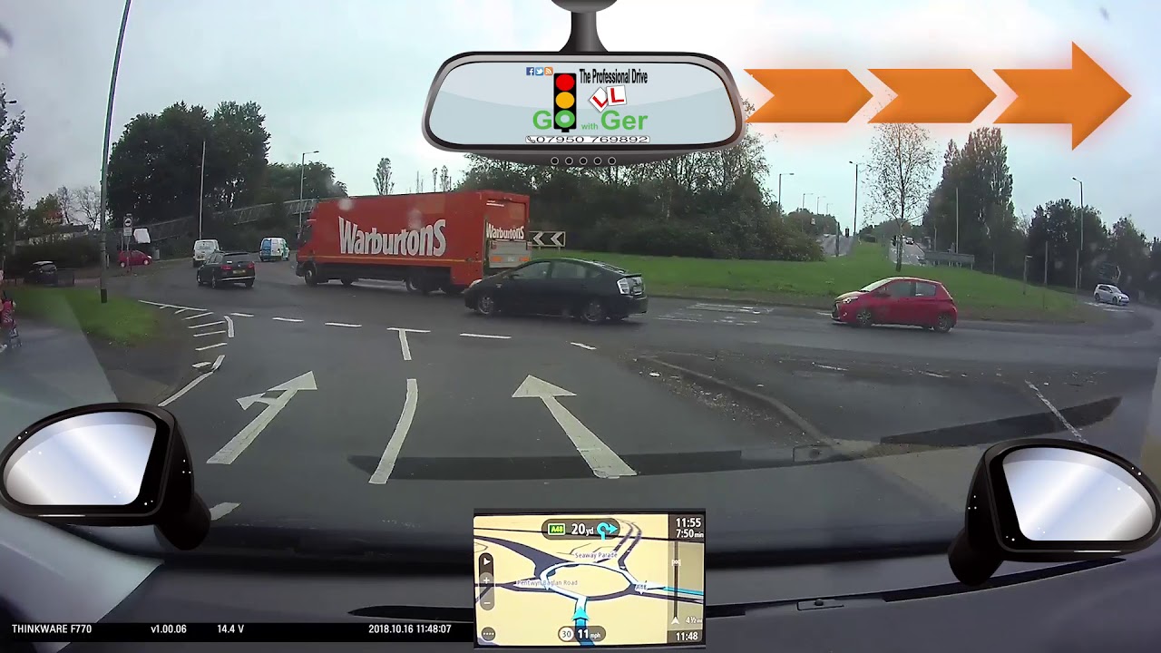 Baggle Brook Roundabout with Sat Nav