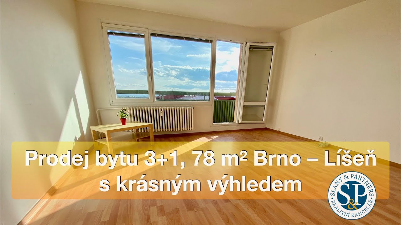 Prodej slunného bytu OV 3+1 s krásným výhledem v Brně – Líšni