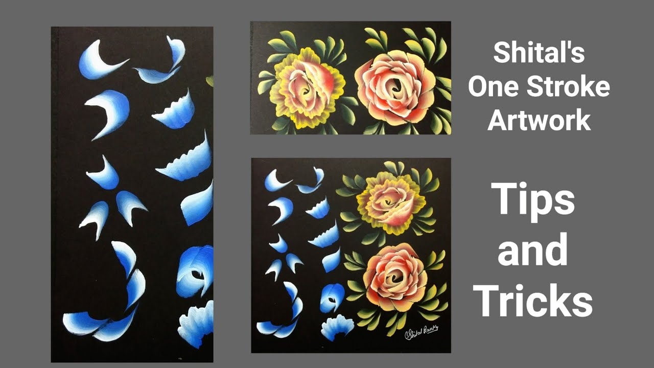 One Stroke Acrylic Painting Flower | Basic Strokes for Beginners | Step by Step Tutorial