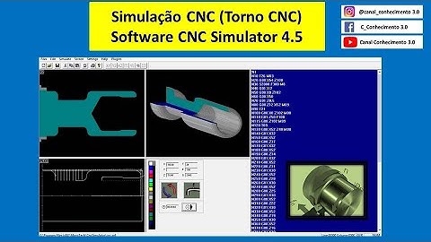 Simulação Torno CNC (Software CNC Simulator 4.5) Peça 01