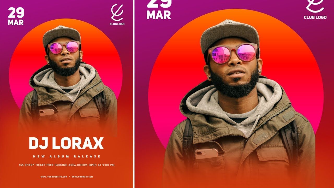 Photoshop Tutorial - DJ Advertising Poster Design - YouTube