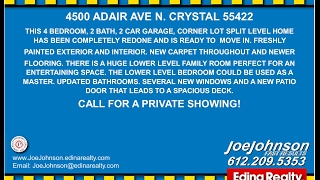 4500 Adair Avenue  N, Crystal, MN 55422