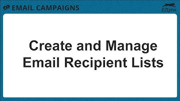 EZLynx 5 - Create and Manage Email Recipient Lists