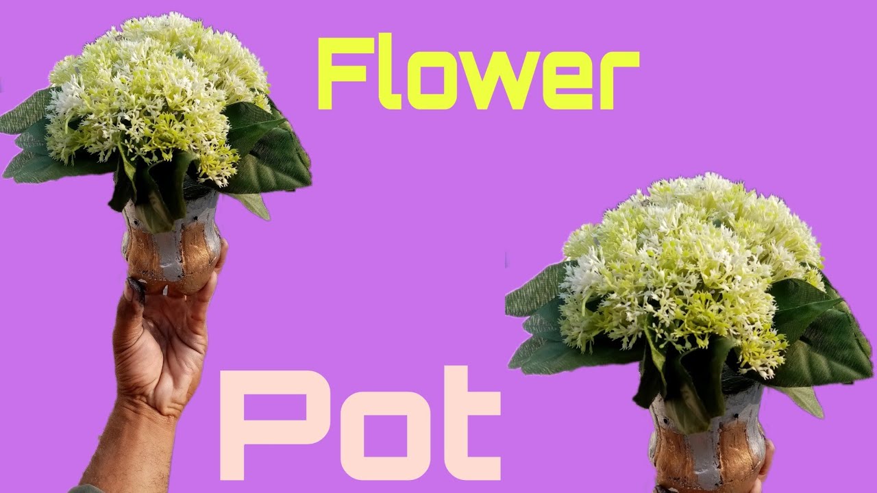 How to make cement flower pot at home craft idea - YouTube