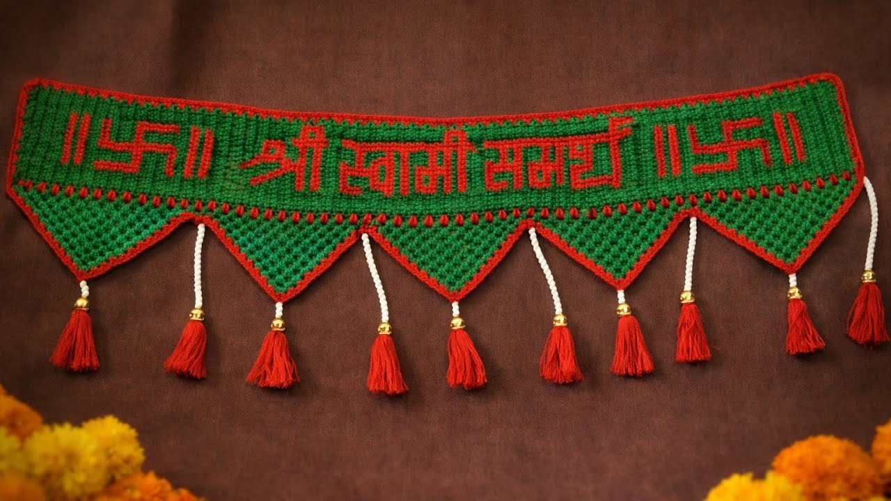 Door hanging toran making at home crochet toran   new design