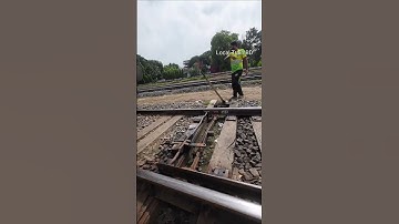Manual railway point setup to change line of locomotive #point #wheels #line #track #railway #shorts
