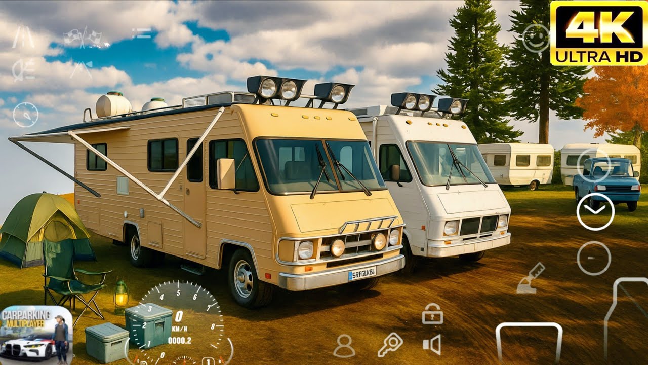 Car Parking Multiplayer - Mountains Camping with Fleetwood Bounder Class A RV 