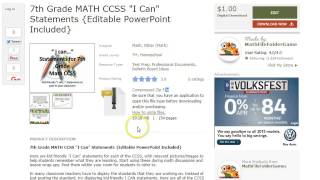 7th Grade Math CCSS "I Can" Statements {Editable PowerPoint Included} screenshot 2
