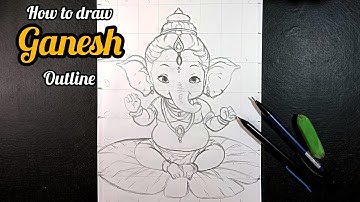 How to draw Ganesh 🥰|| outline drawing || ☺️step by step easy method || ganesh drawing🥰|| 
