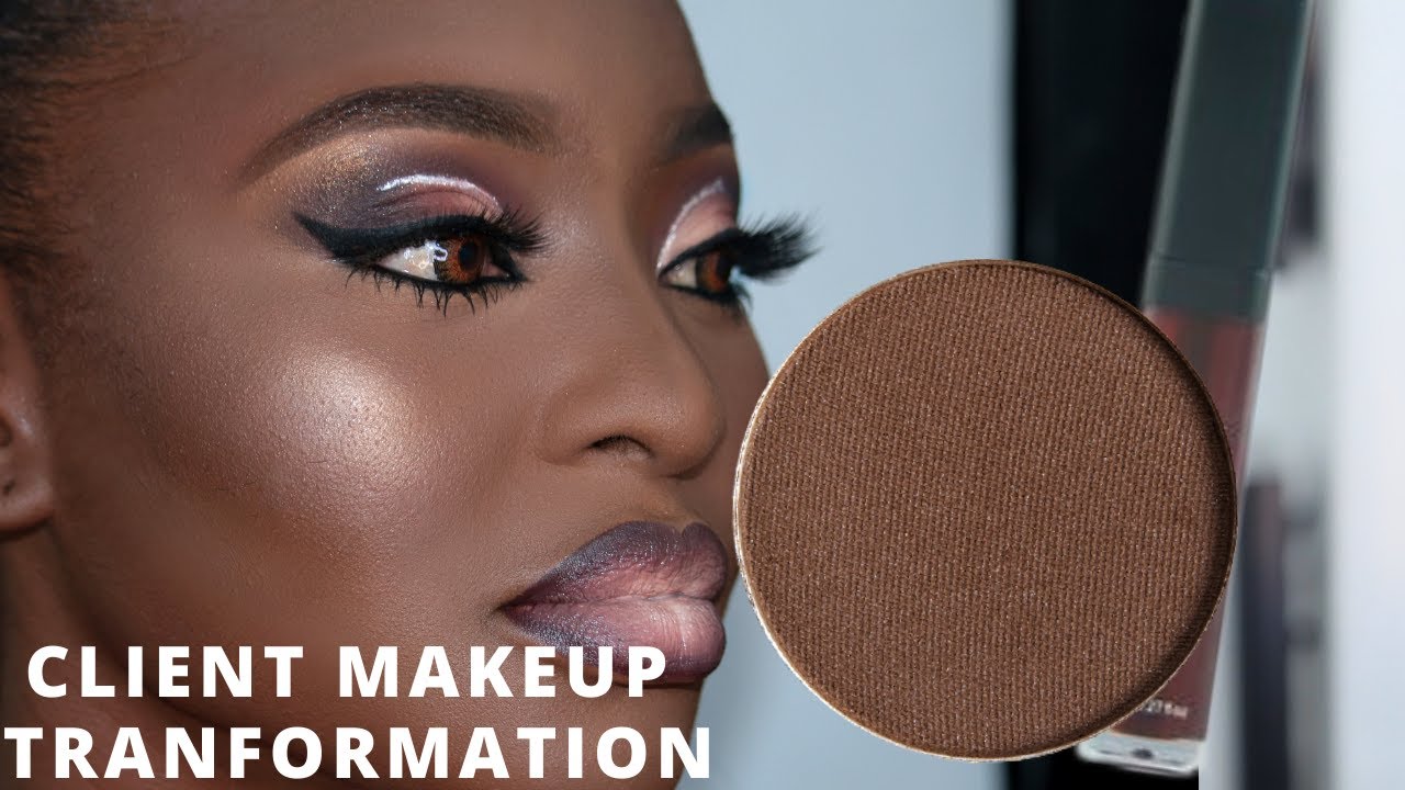 CLIENT MAKEUP TUTORIAL ON WOC - Cut crease Softglam CLIENT MAKEUP TRANSFORMATION.