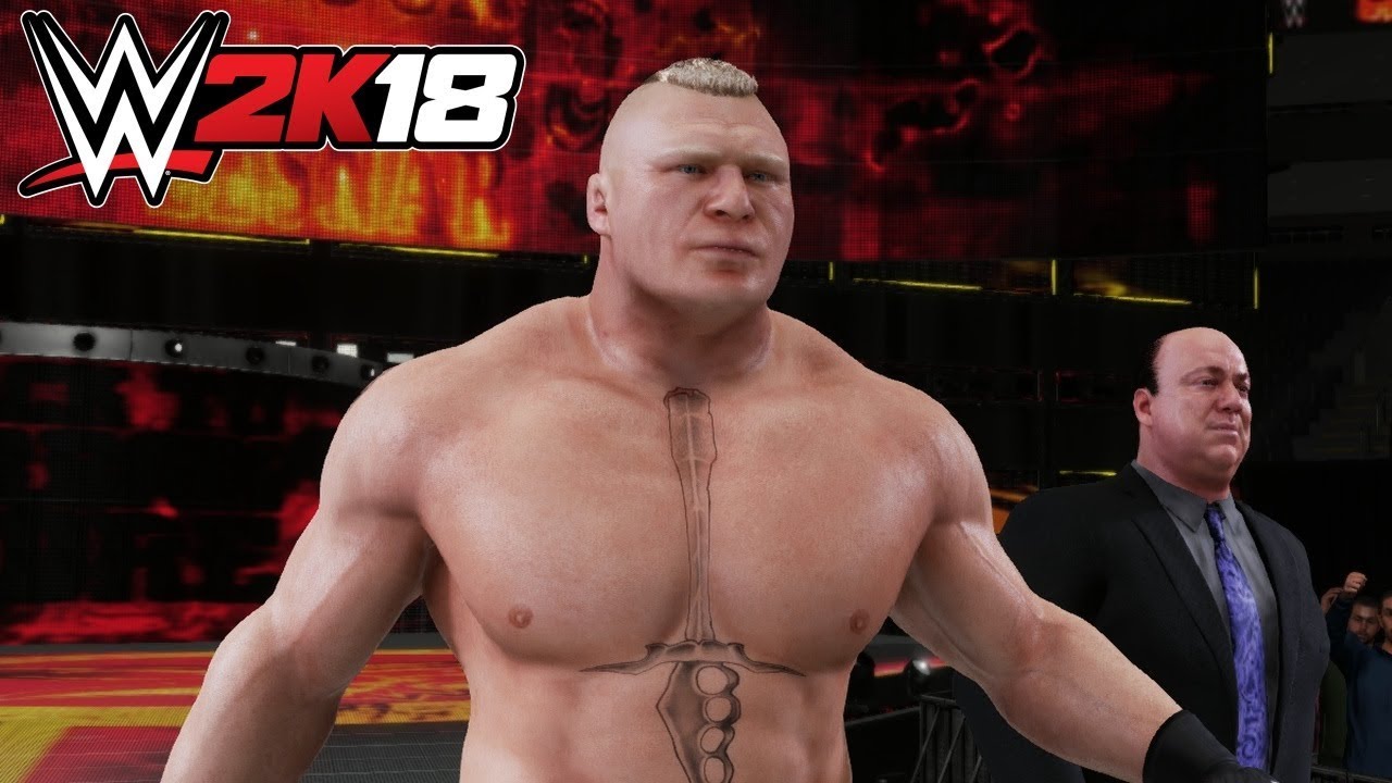 WWE 2K18 - Брок Леснар (выход, подпись, финишер)