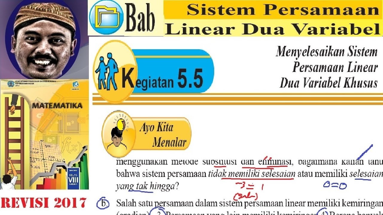 Sistem Persamaan Linear Dua Variabel Spldv 5 5 Khusus Matematika Kelas 8 Bse K13 Rev 2017 Youtube