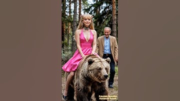 Humanoid Robot Rides Grizzly Bear with Elderly Gentleman in the Forest #shorts