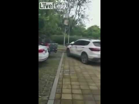 Liveleak -  Pick up bumps illegally parked car away