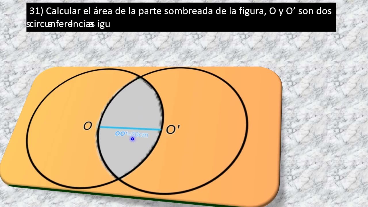 Serie Baldor Geometría, ejercicio 31, áreas sombreadas