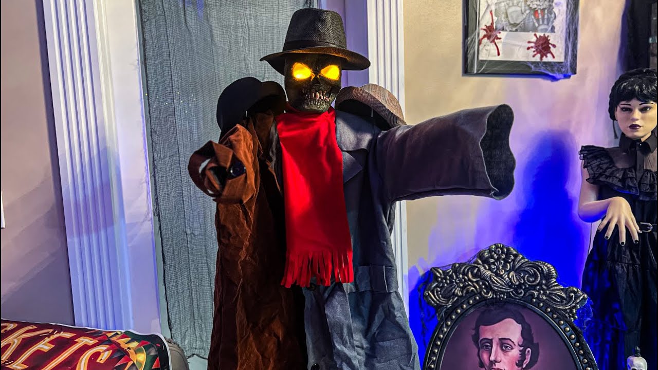 Haunted Hill Farms 2025 Halloween Coat Rack Monster LifeSize Animatronic 