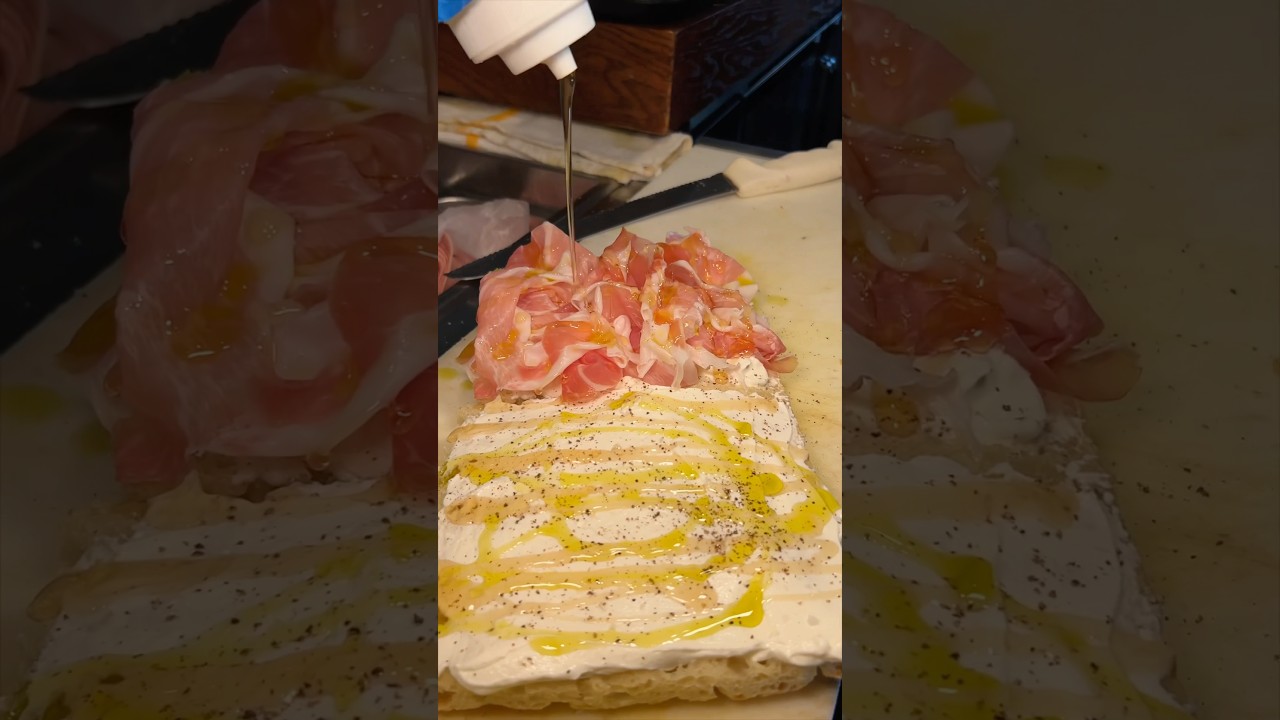 WHIPPED RICOTTA PROSICUTTO FOCACCIA SANDWICH from Porchetta Shop in Charleston, SC! 🥖 #DEVOURPOWER