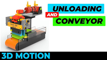 Material unloading and Conveyor - Motion #cad #engineering #mechanical  #mechanism #fusion360