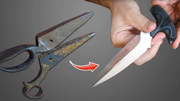 Push Dagger Knife Making from Broken Scissors | Making Knife from Old Scissors | Making Push Daggers