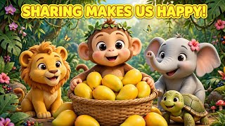 Sharing with Others — Sharing Makes Us Happy! 🐒🥭 | Motivational Jungle Story