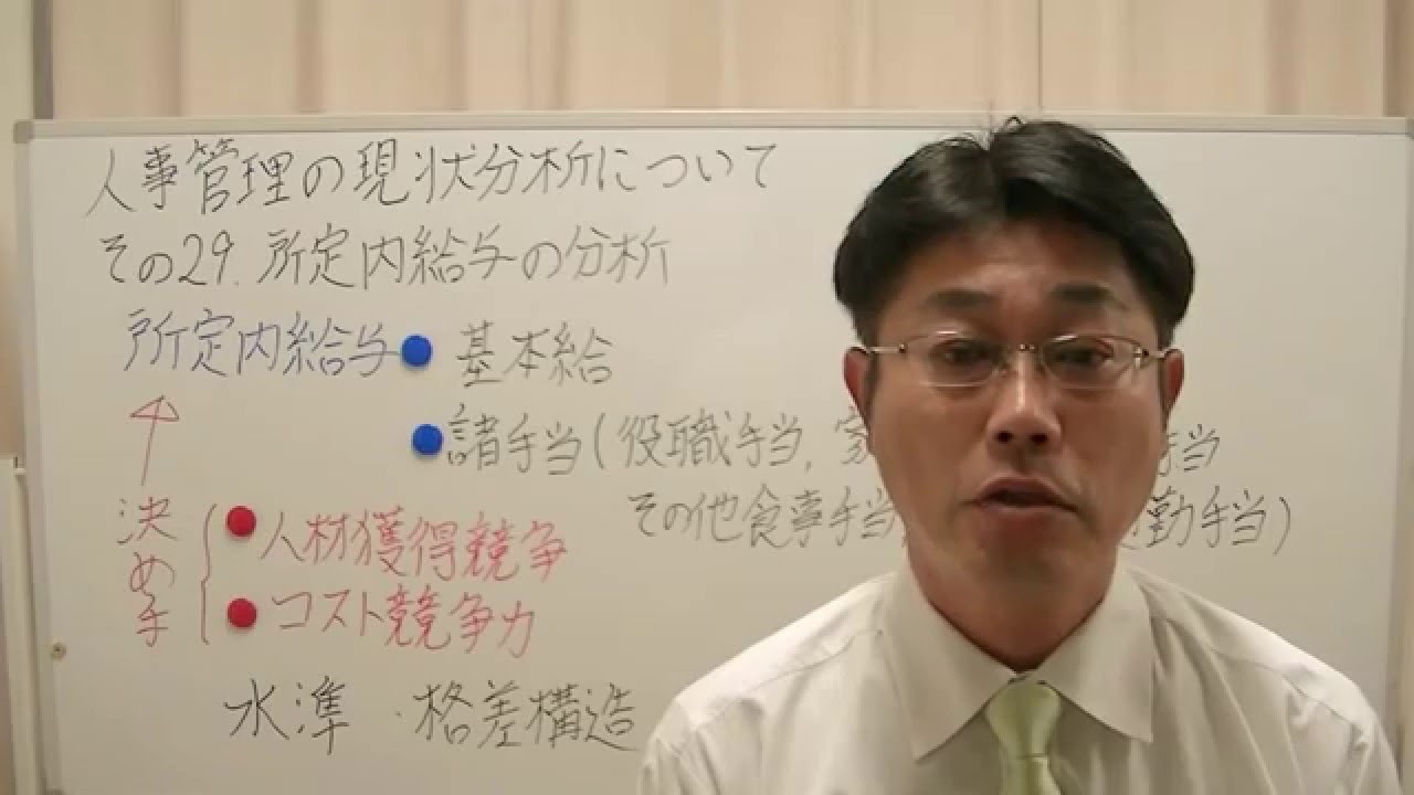 人事管理の現状分析 その２９ 所定内給与の分析 人材育成 静岡社員研修案内人 Youtube
