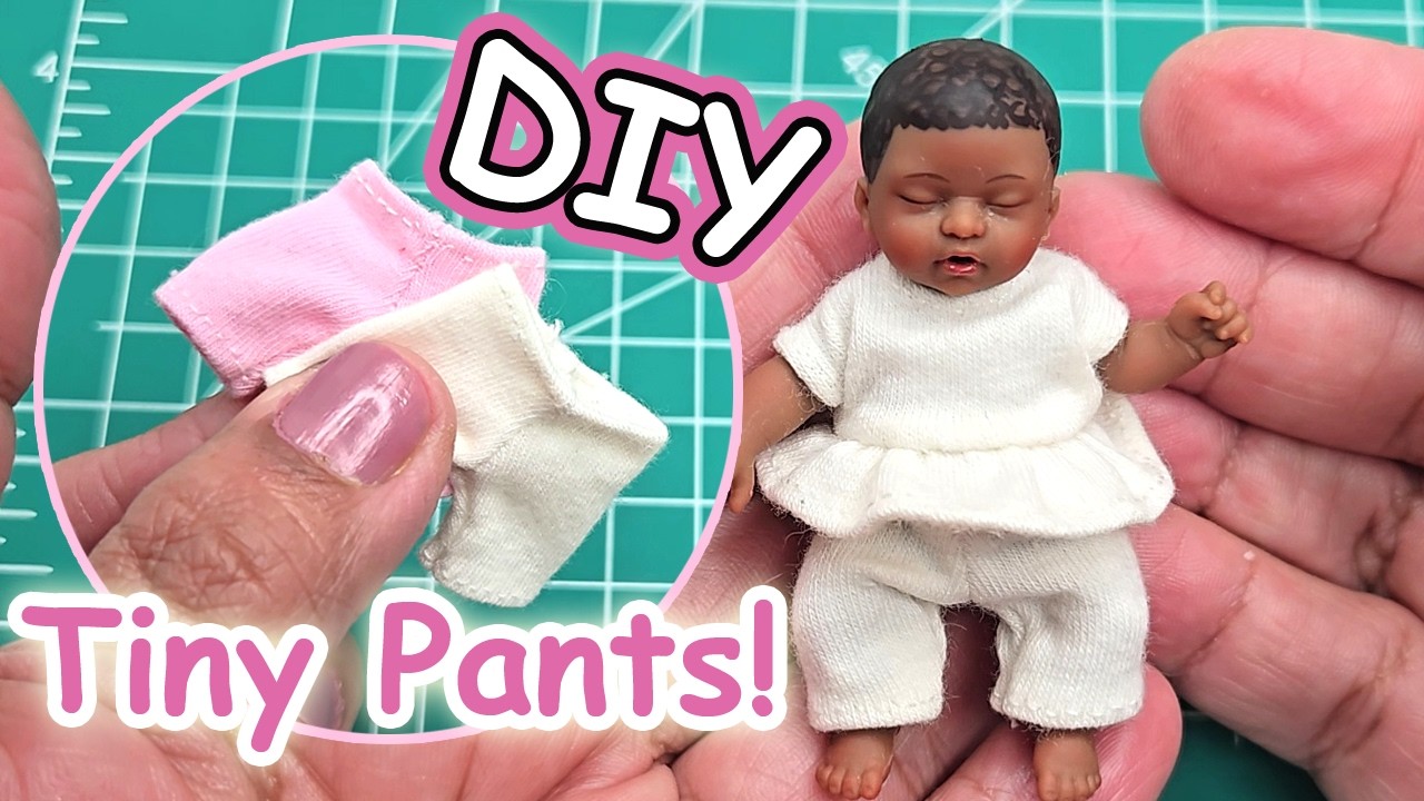 DIY My Mini Baby Doll Clothes! Making Tiny Pants for My Mini Baby