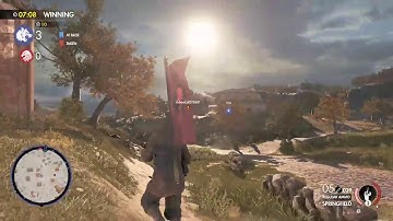 Sniper Elite 4 Multiplayer Gameplay - Killstreak to touchdown on CTF Village