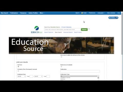 Education Source (EBSCO) Database