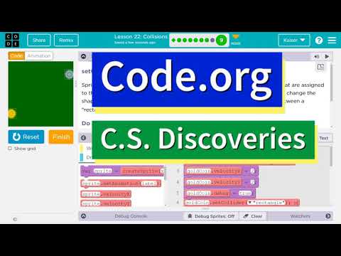 Code.org Lesson 23.8B Collisions | Answer Tutorial | CS Discoveries 3b + AI Discoveries 4b