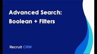 Advanced Search: Boolean + Filters Profile
