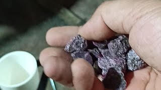 Heating Corrandum Ruby Stones in Kitchen Laboratory