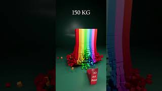 7,000 Colorful Cubes Vs 150 Kg Metal Ball Satisfying 3D Animation