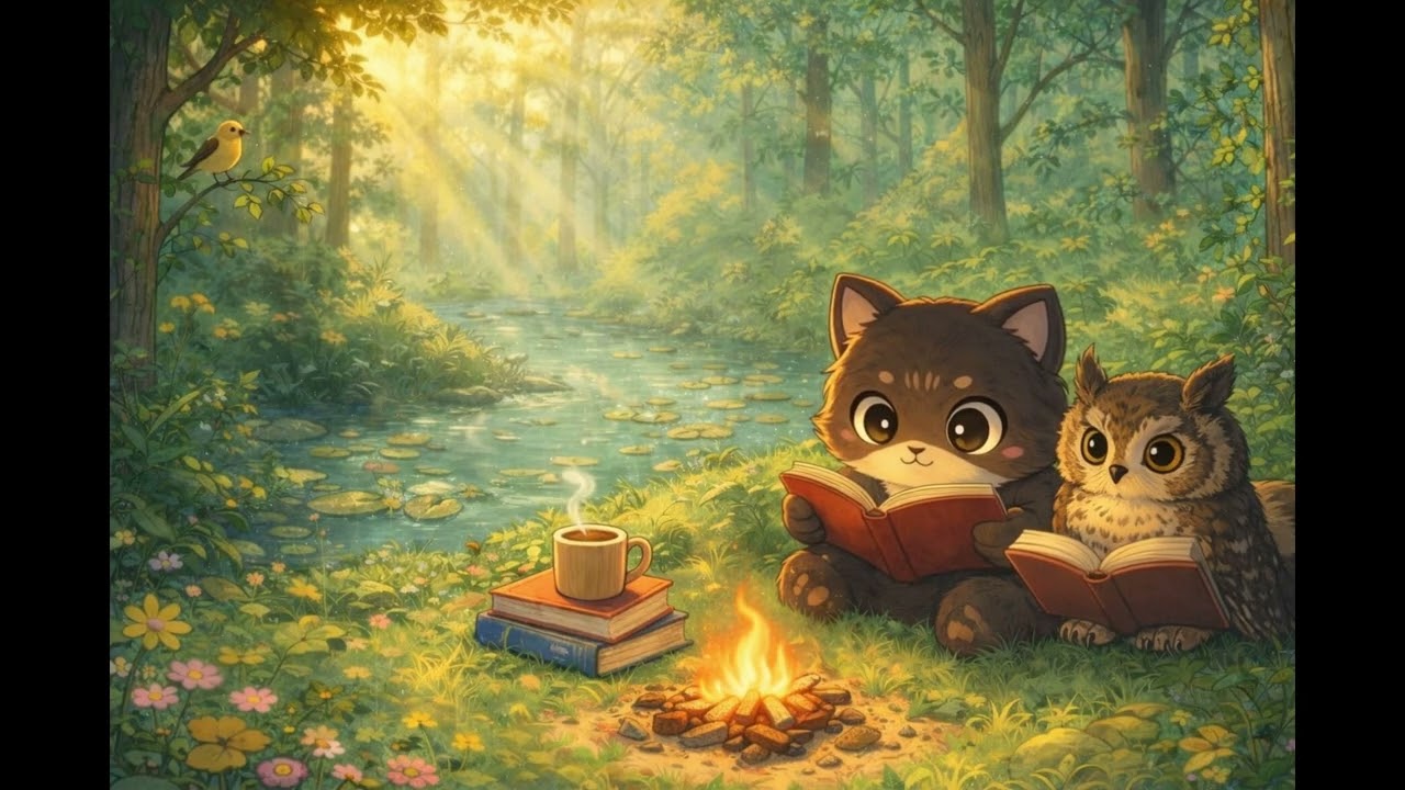 Cozy Forest Campfire Lo-fi 🌿 Chill Beats for Study / Relax / Deep Focus