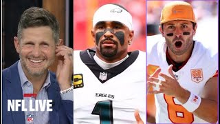 NFL LIVE | Dan Orlovsky reacts to Eagles (3-0) gặp Buccaneers (3-0)