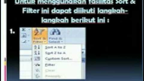 Cara Mengurutkan Data Di Ms Excel 2007