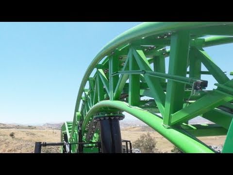 Green Lantern: First Flight! Painful Roller Coaster (POV) Six Flags Magic Mountain California HD