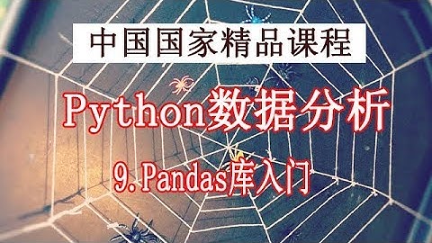 Python学习 数据分析与展示 精品公开课 9.Pandas库入门