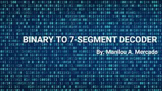 Plate #1 - Binary to 7 Segment Decoder