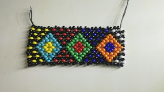 Dotted pattern, beaded belt/bracelet tutorial
