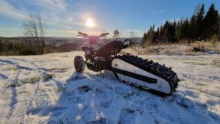 Homemade Snowmobile Using Kids Electric Quad