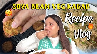 recipe vlog | Soyabean veg kababs without oil || shystylesvlog what i eat in a lunch 🥗