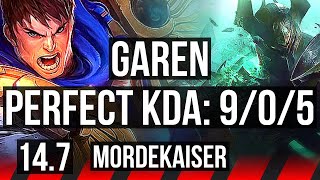 GAREN vs MORDEKAISER (TOP) | 9/0/5, 800+ games, Legendary | BR Master | 14.7