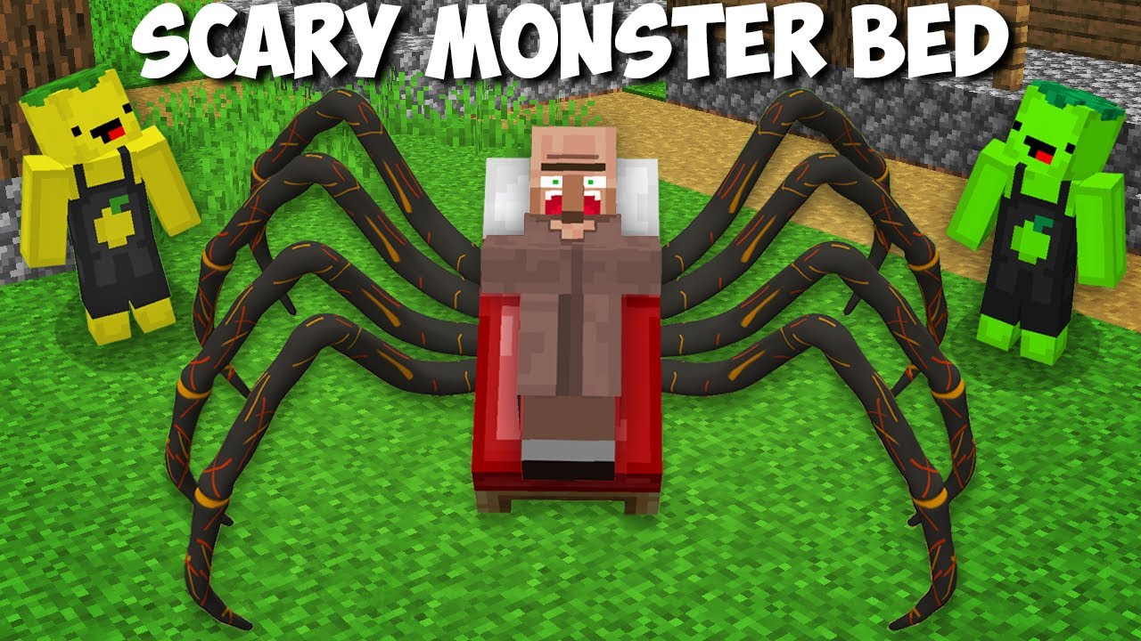 Why did THE VILLAGER SLEEP ON SPIDER MONSTER BED in Minecraft