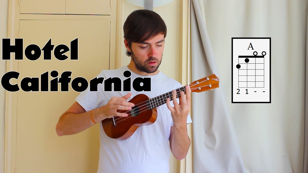 Como tocar Hotel California Eagles Acordes Ukelele Fácil YouTube